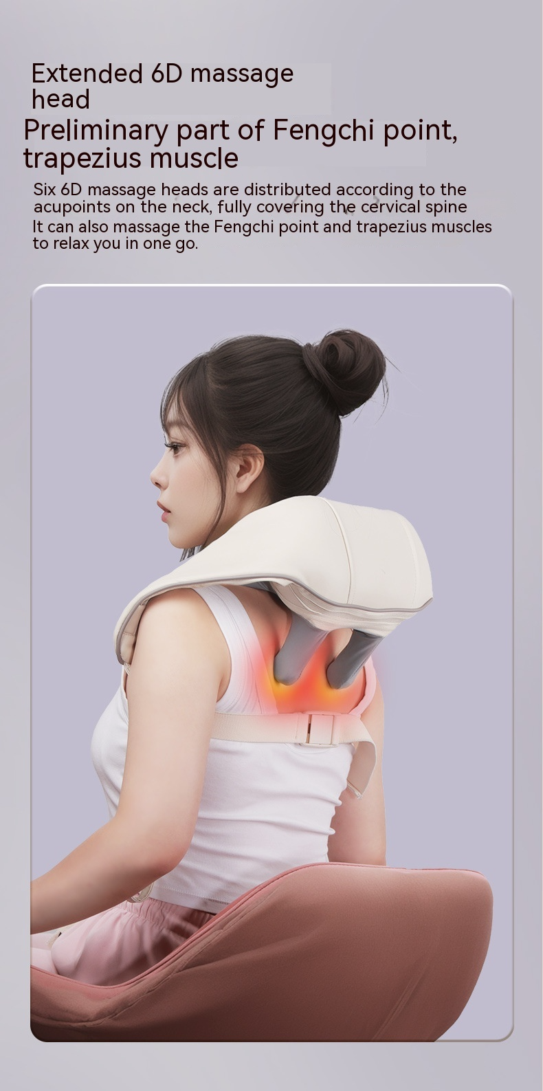 Rechargeable Trapezius Neck Massager – Deep Tissue Relief with Heat Therapy