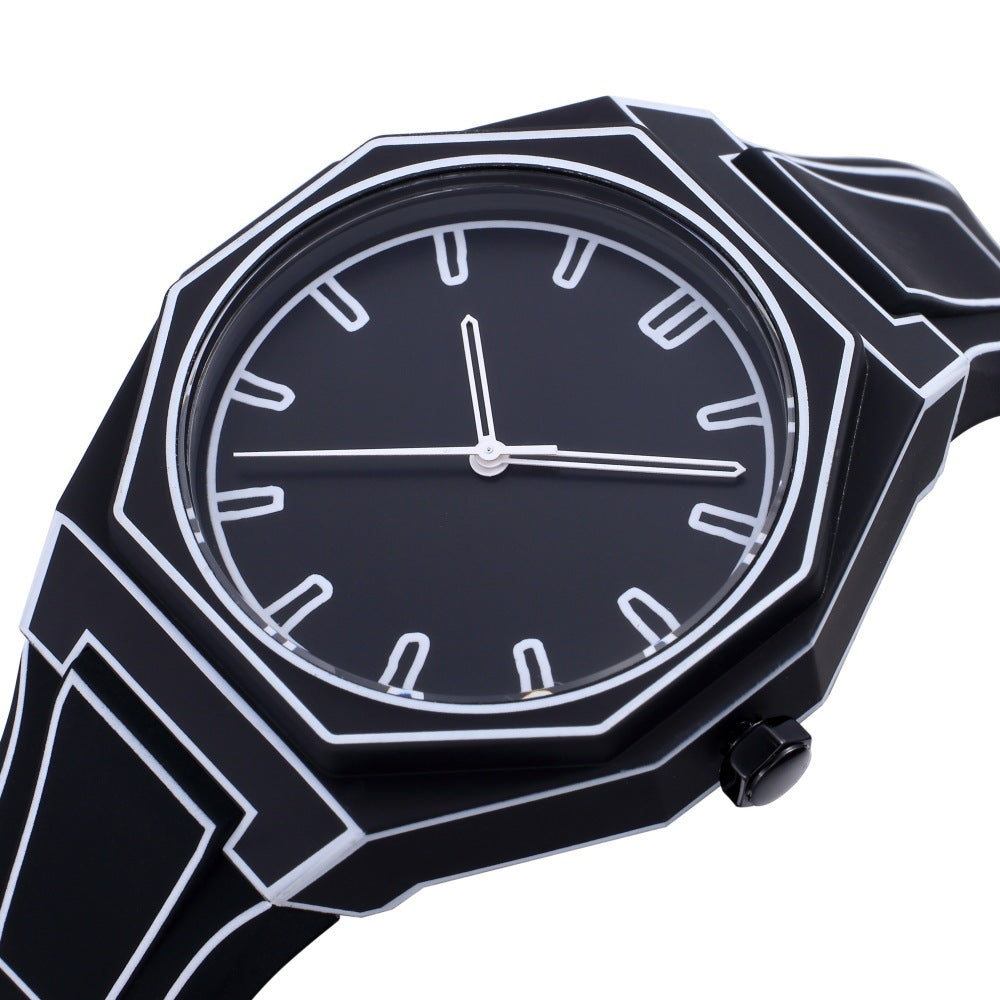 Comic Style Deep Waterproof Watch - Silicone Strap Casual Timepiece