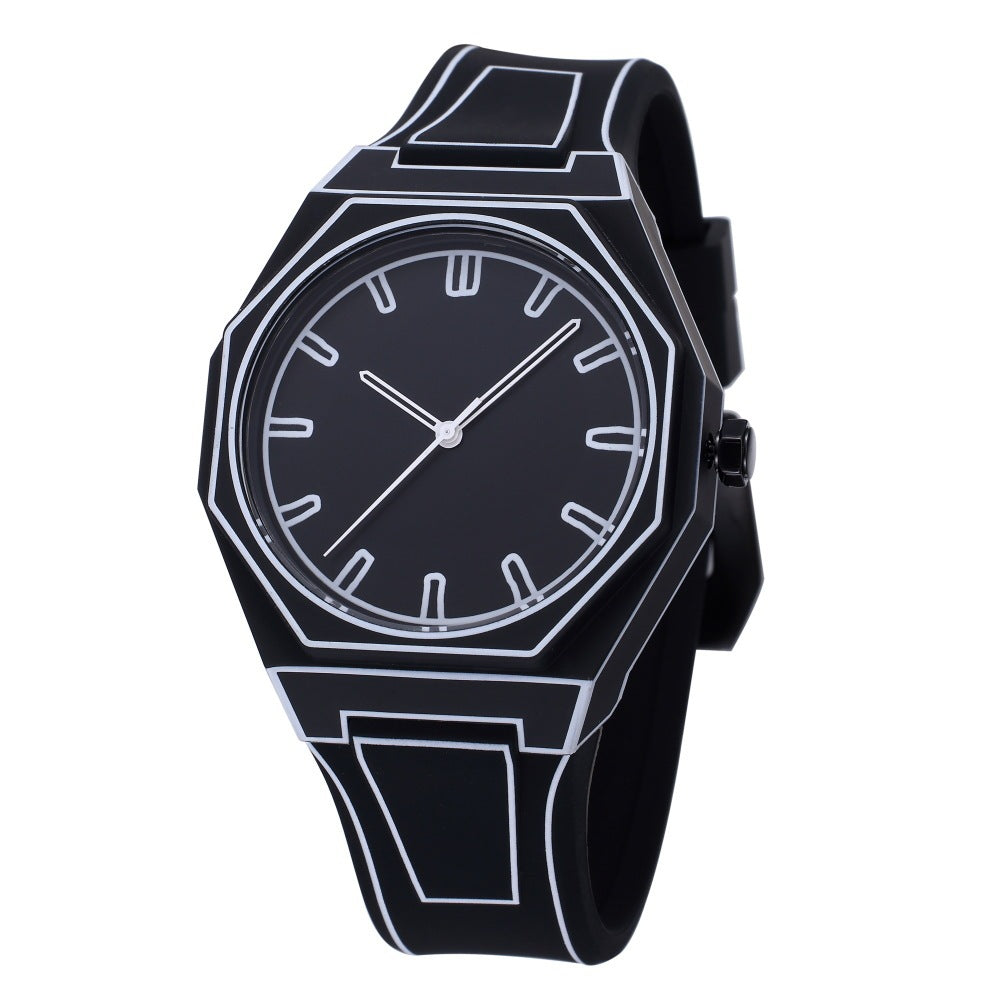 Comic Style Deep Waterproof Watch - Silicone Strap Casual Timepiece