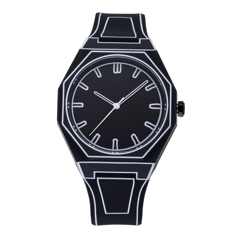 Comic Style Deep Waterproof Watch - Silicone Strap Casual Timepiece